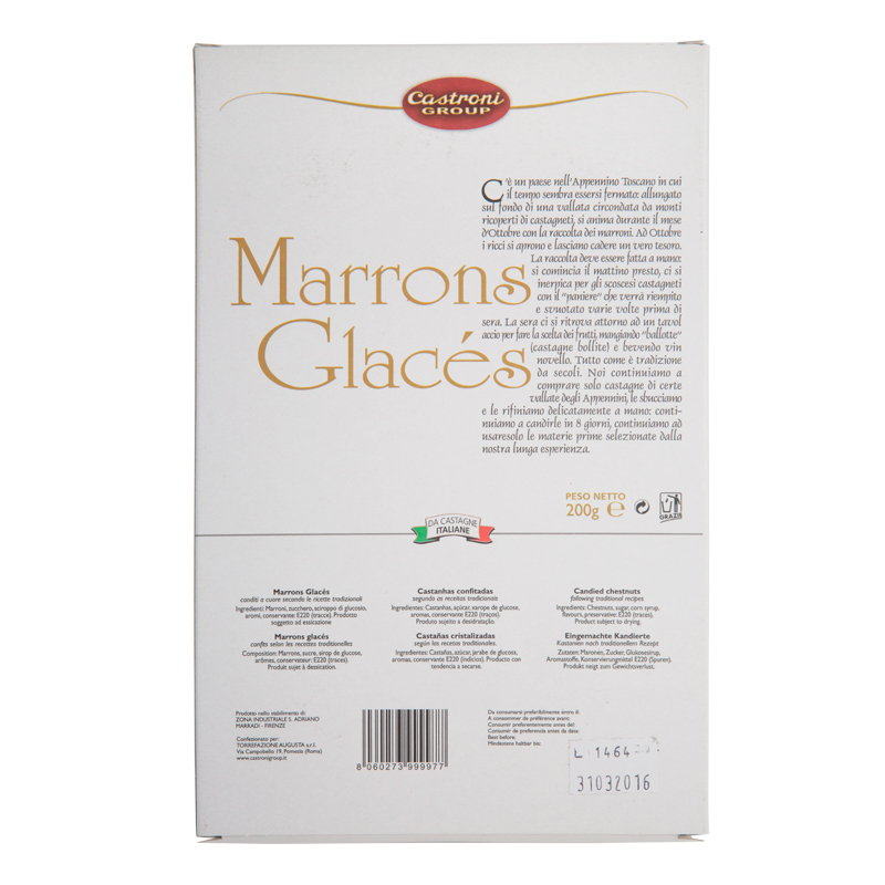 Marrons Glacés interi 8 pz. - Frutta candita - Selezione Castroni